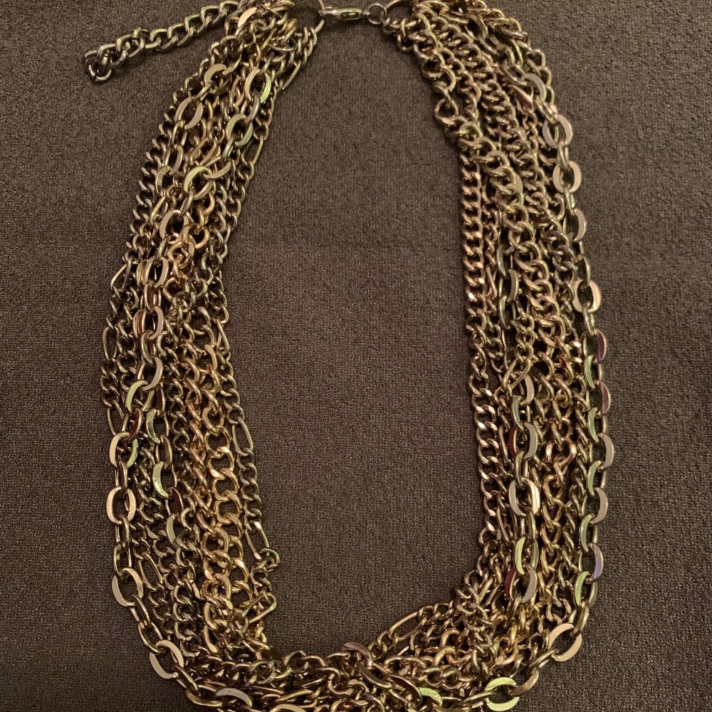 Gold Multi-Chain Statement Necklace